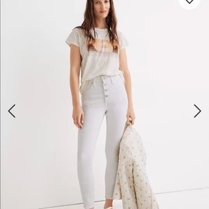 Madewell 10” white high rise skinny crop jeans